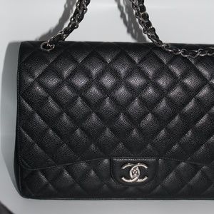 Chanel Caviar Quilted Maxi Double Flap Black